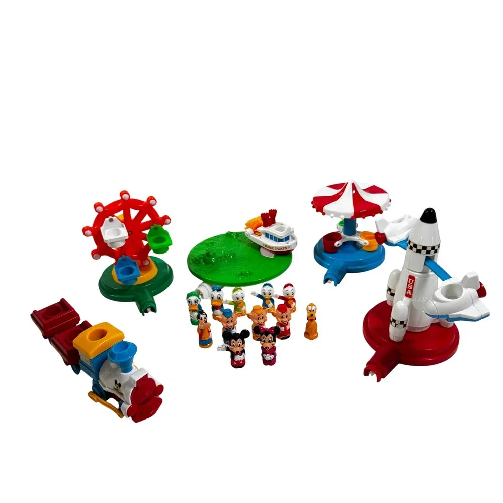 Vintage 1986 Disneyland Playmates Park Train Set Mickey Mouse All Pieces